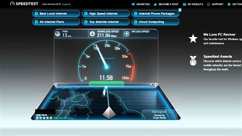Virgin media internet speed test  150 GB data